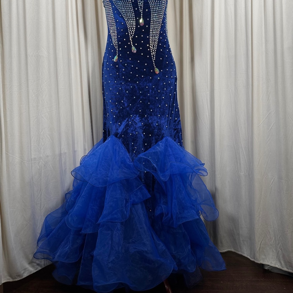 Navy Ballroom Gown Dress Standard - Picture 4 of 6